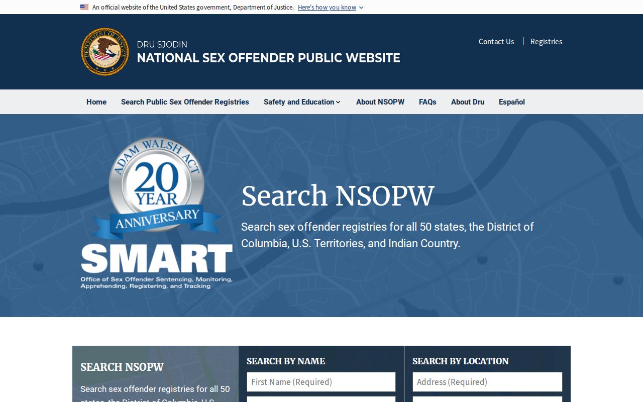 National registry search for a Somervell County sex offender check